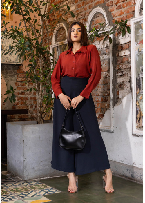 LISA LONG SLEEVE BRICK BLOUSE